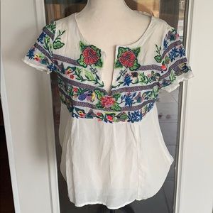 RARE Anthropologie embroidered blouse, small
